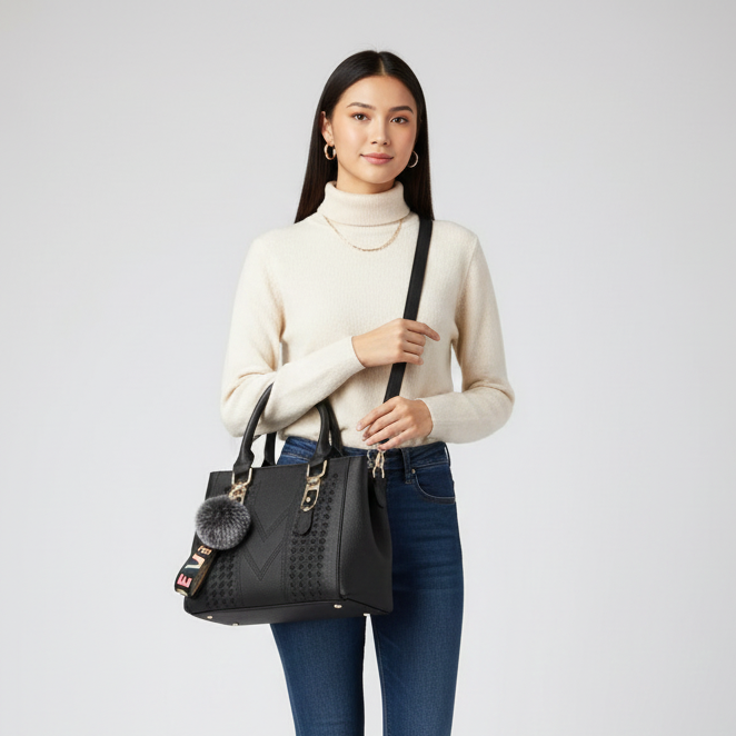 Nordspur | Satchel-Tasche aus PU-Leder in Soft-Grain-Optik