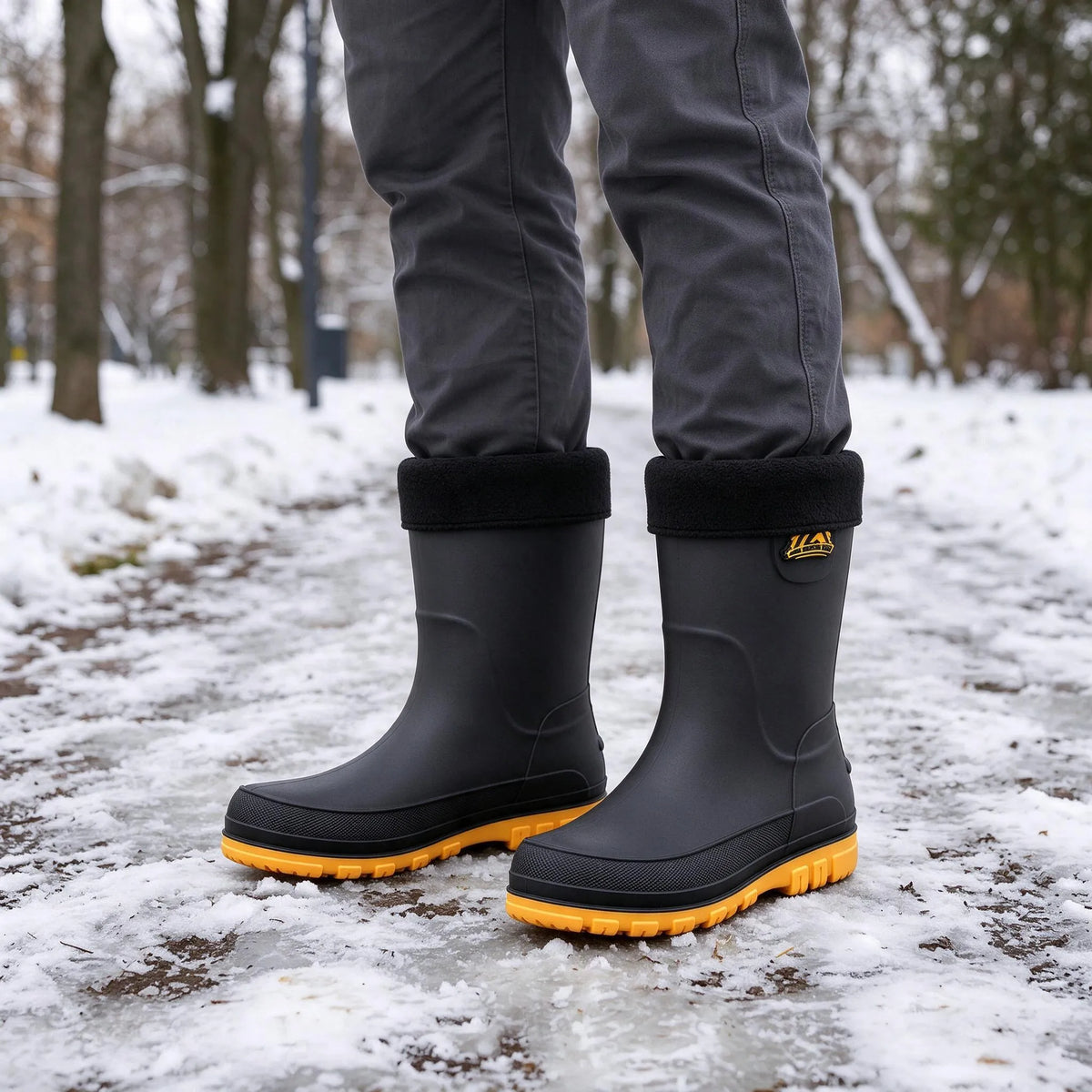 Gummistiefel Herren Schwarz – Isolierte Regenstiefel
