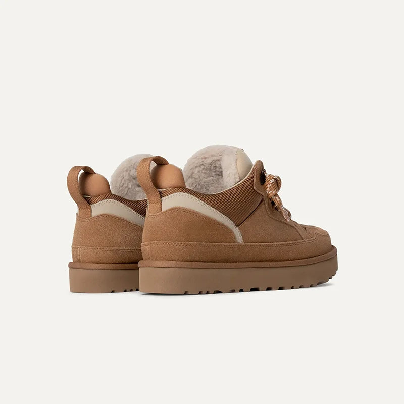 Gefütterte Wildleder-Plateau-Wintertrainer für Damen
