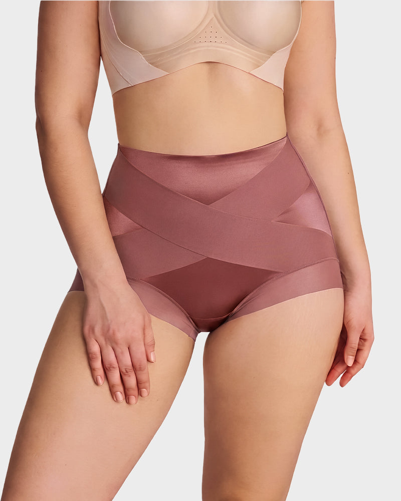 High-Waist Cross Compression Formende Panties (6er Pack)
