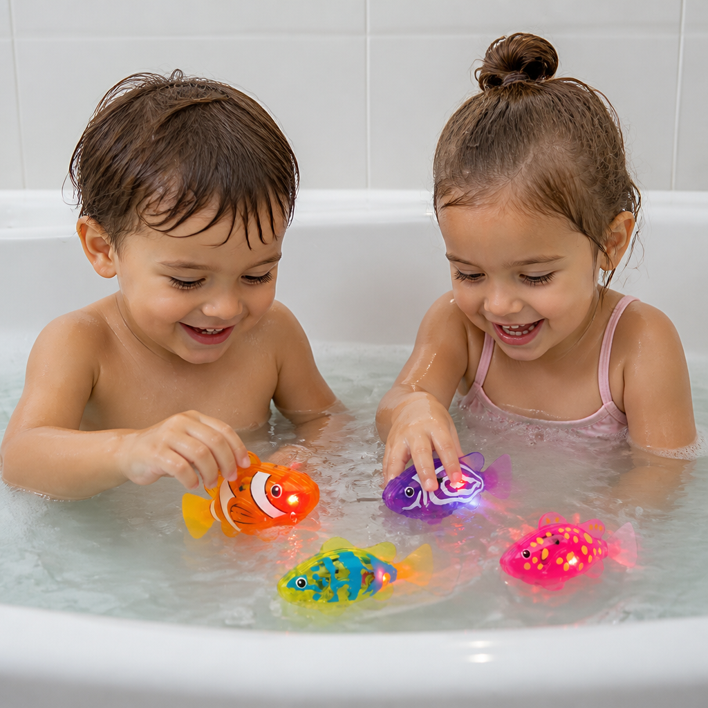 LED Schwimmende Fische Pool Spielzeug Set – Automatisch wasseraktivierte leuchtende Fische