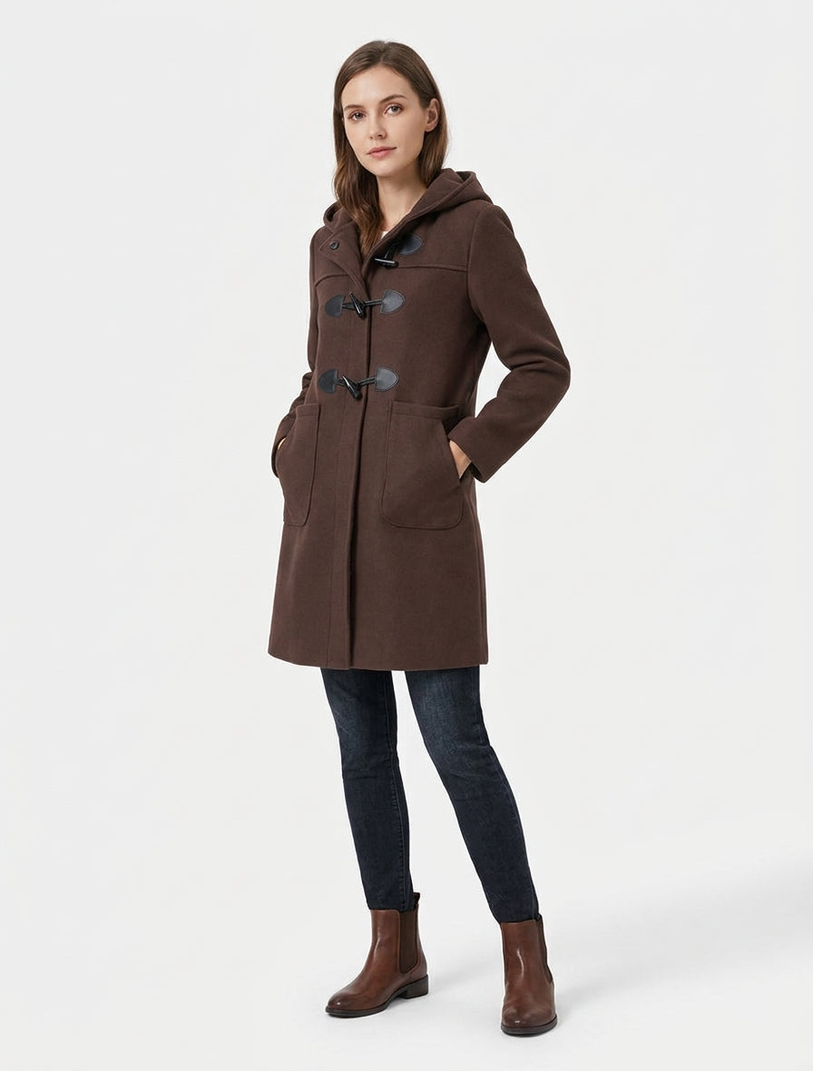 Dufflecoat mit Knebelverschlüssen und Kapuze