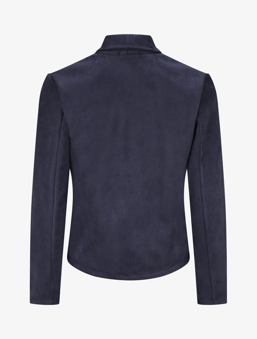 Jacke aus Velourslederimitat mit geradem Kragen und Reißverschluss
