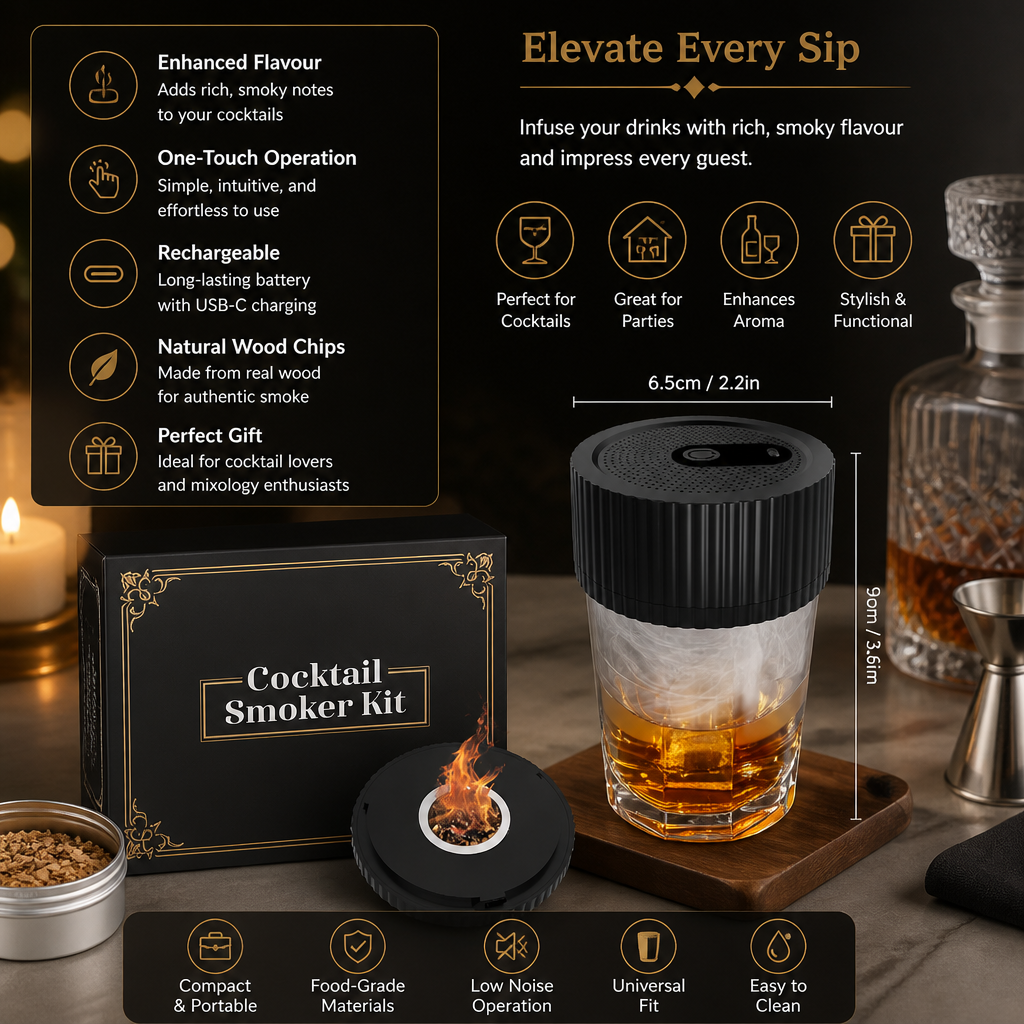 Elektrisches Cocktail-Smoker-Set - Wiederaufladbar