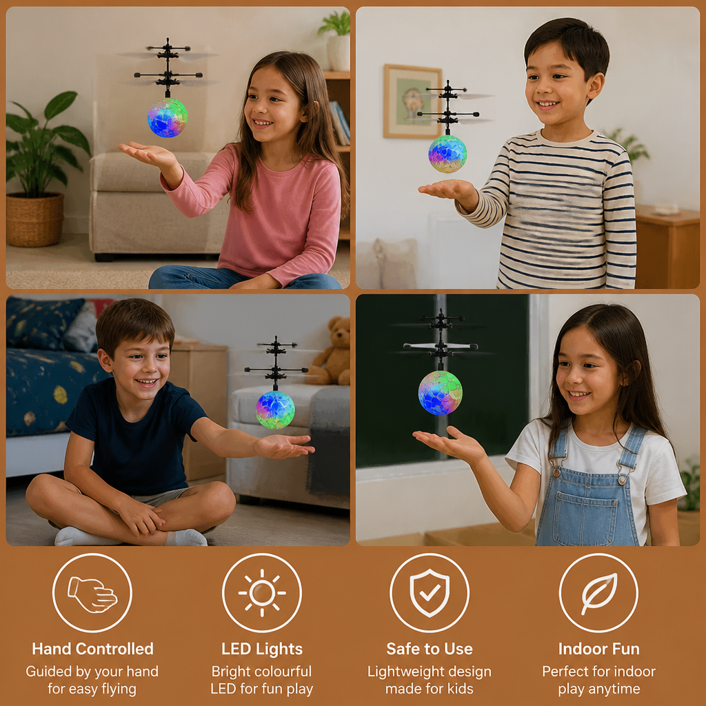 Handgesteuerter fliegender LED-Ball-Drohne für Kinder