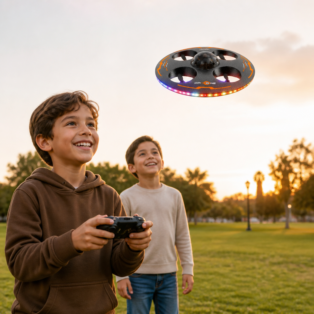 Dron Disco Volador mit LED und Fernbedienung