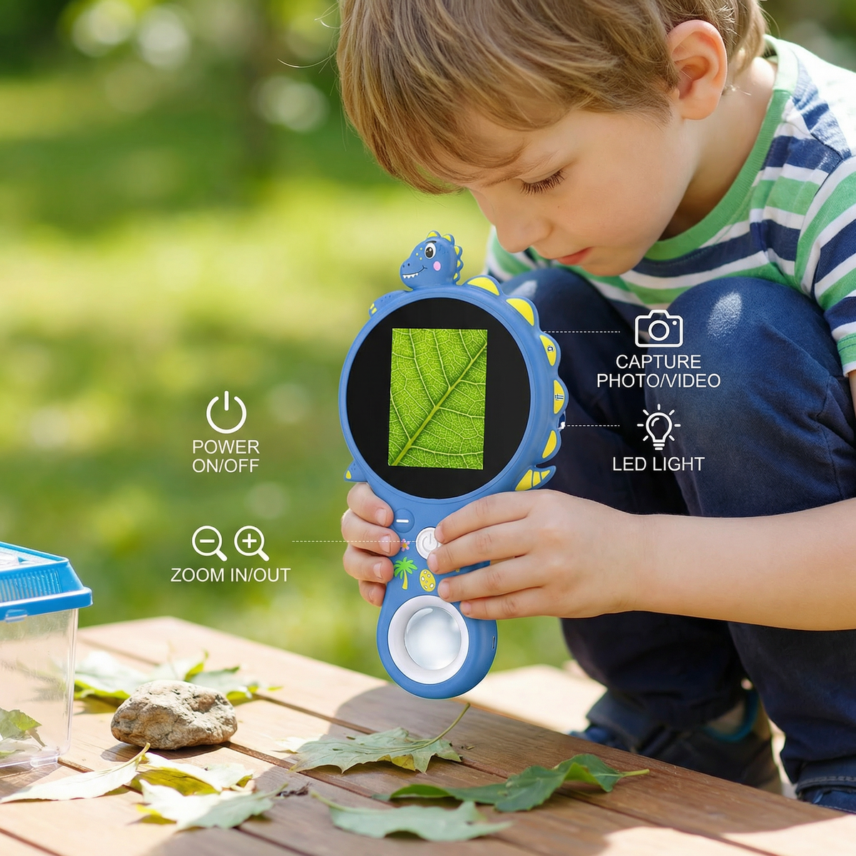 Kinder-Digital-Video-Mikroskop mit Bildschirm – Tragbarer Wissenschafts-Entdecker für kleine Forscher
