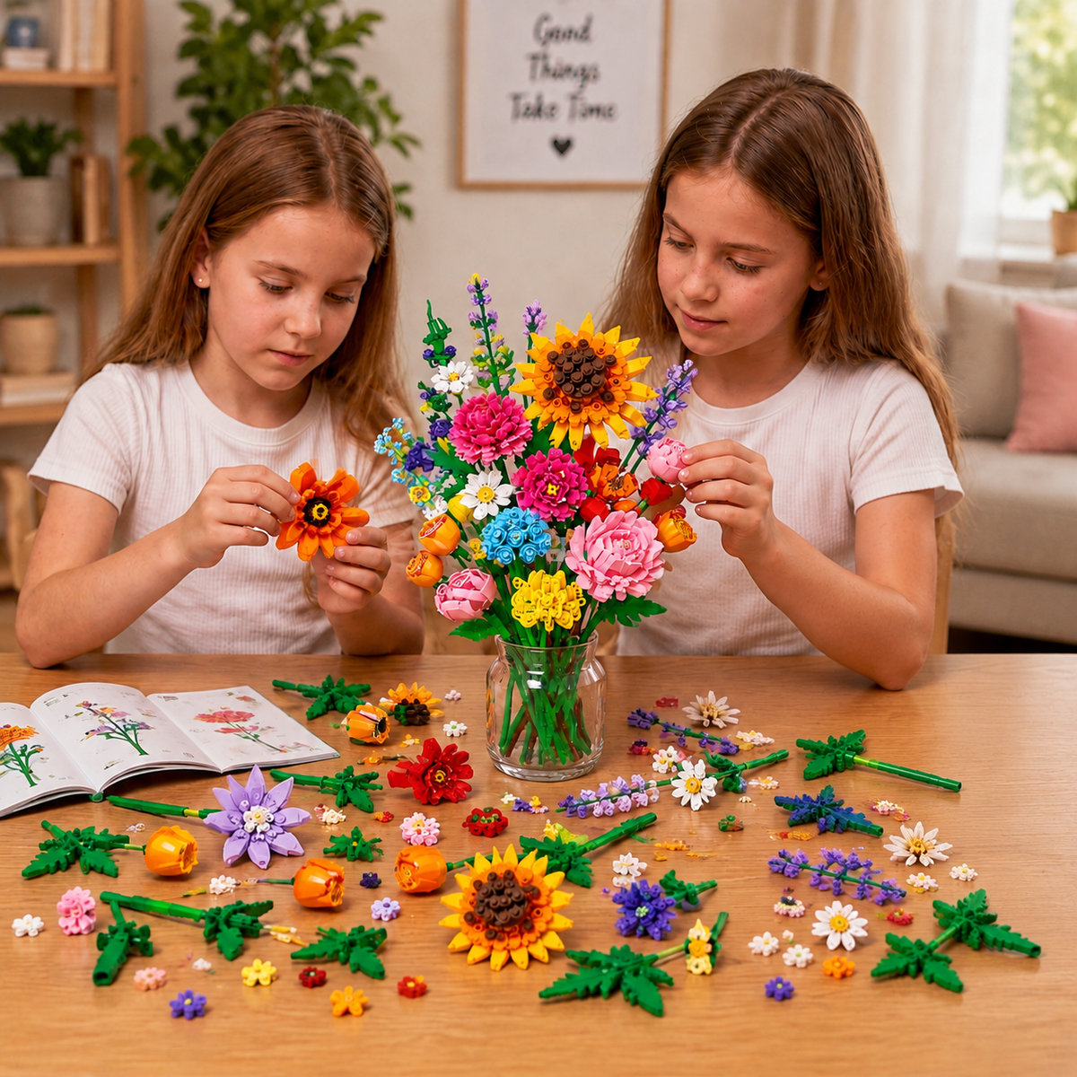 Weihnachts-Bausteine Blumenstrauß Adventskalender
