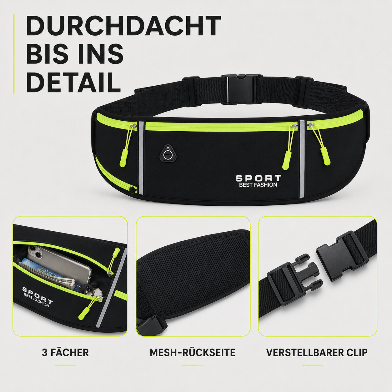 Laufgürtel wasserdicht mit Flaschenhalter – SprintFlex Duo