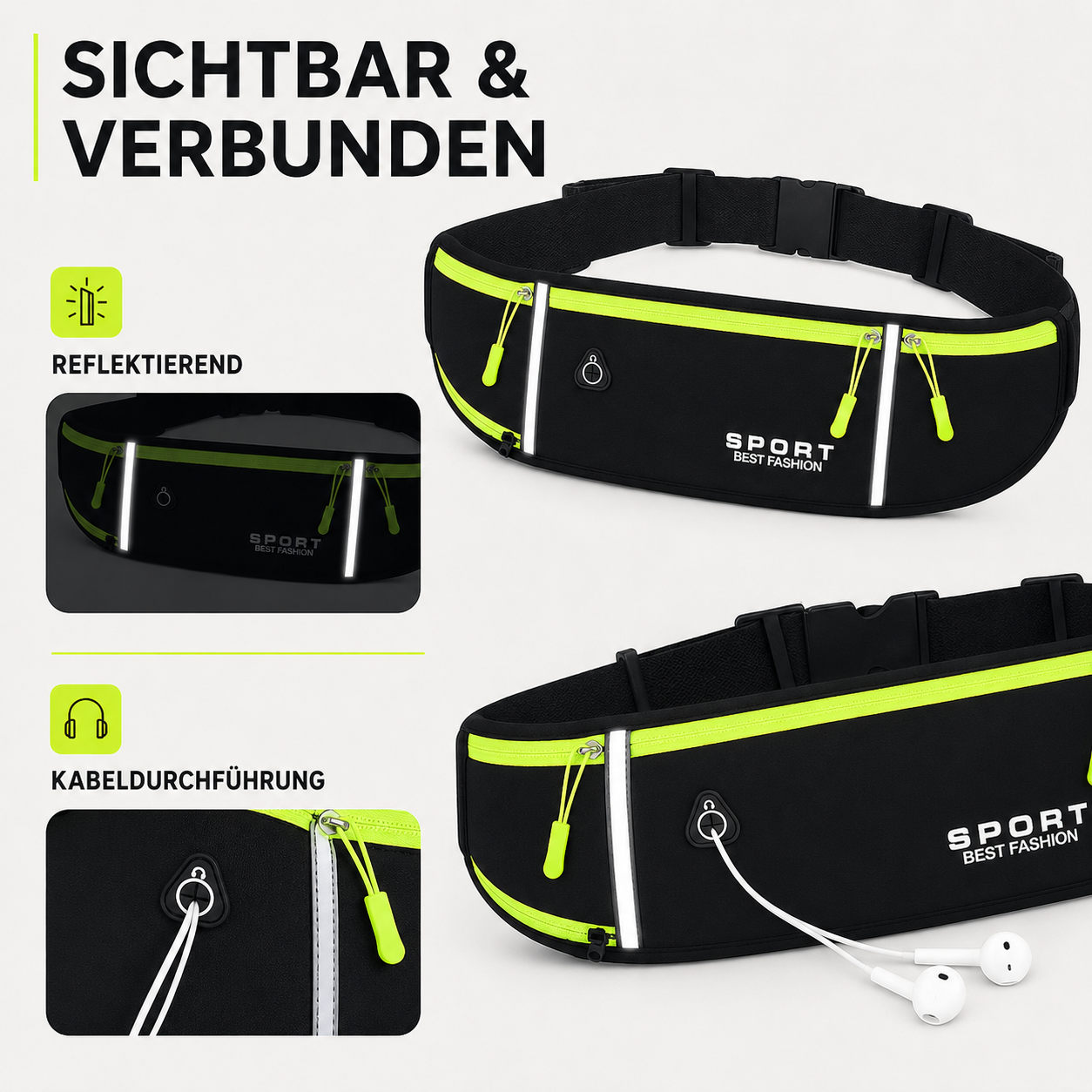Laufgürtel wasserdicht mit Flaschenhalter – SprintFlex Duo