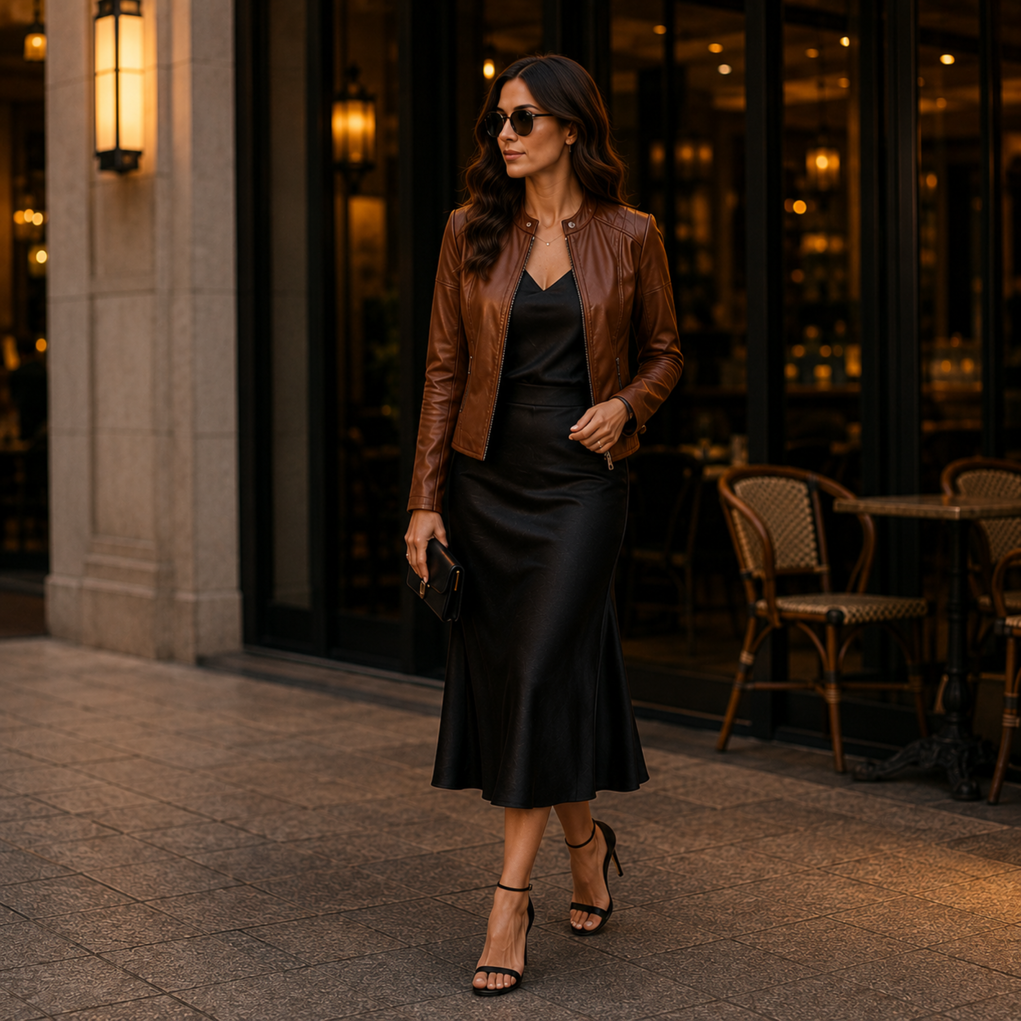 Lederjacke Damen mit figurbetontem Schnitt & zeitlosem Design – Eleganza Jacket