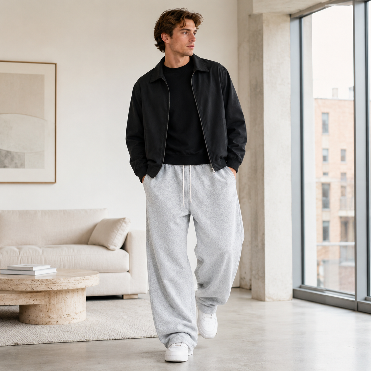 Lockere Jogginghose Mit Tiefen Seitentaschen
