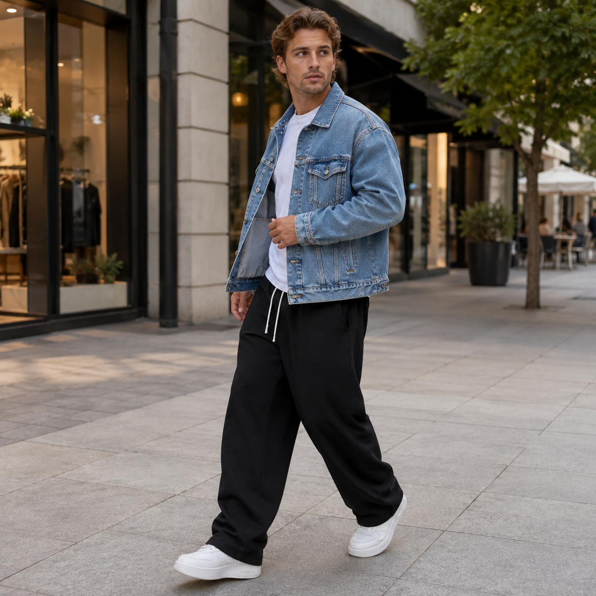Lockere Jogginghose Mit Tiefen Seitentaschen