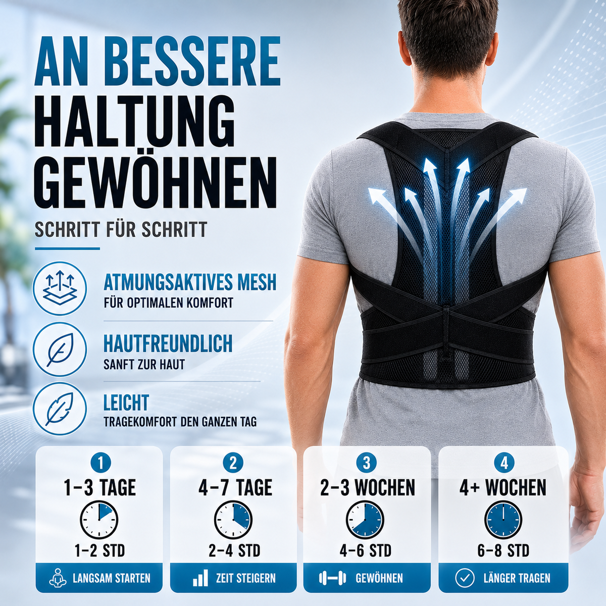 Luftaro | Atmungsaktive Unisex-Haltungsorthese mit Mesh-Paneelen