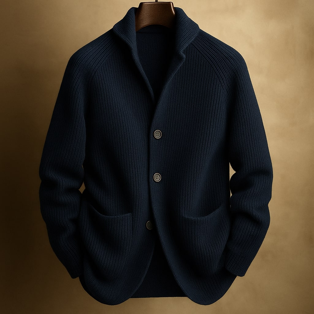 Hugo | Gerippte Wollstrickjacke