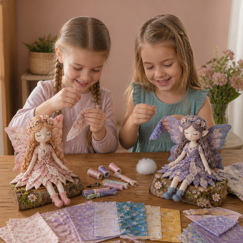 DIY-Nähset für Feen für Kinder – Erstelle magische Feenpuppen aus Stoff, Zubehör und Anleitung