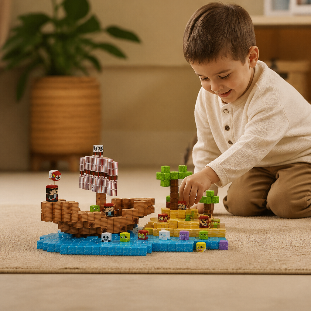 100-teiliges Magnetbaustein-Würfelset – Montessori-MINT-Konstruktionsspielzeug für Kinder