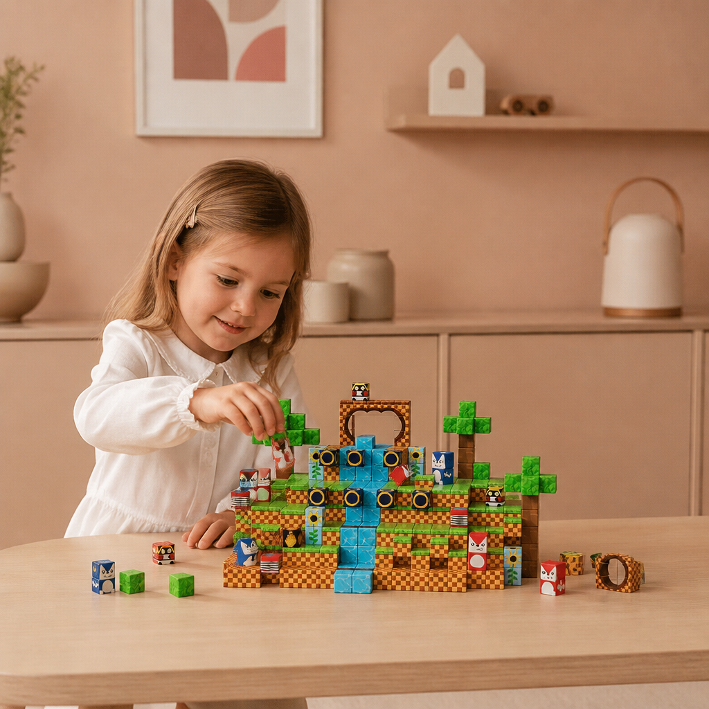100-teiliges Magnetbaustein-Würfelset – Montessori-MINT-Konstruktionsspielzeug für Kinder