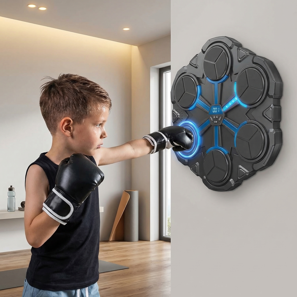 Bluetooth Musik Boxing Trainer – Interaktives Wand-Schlagziel mit Lichtern & Sound