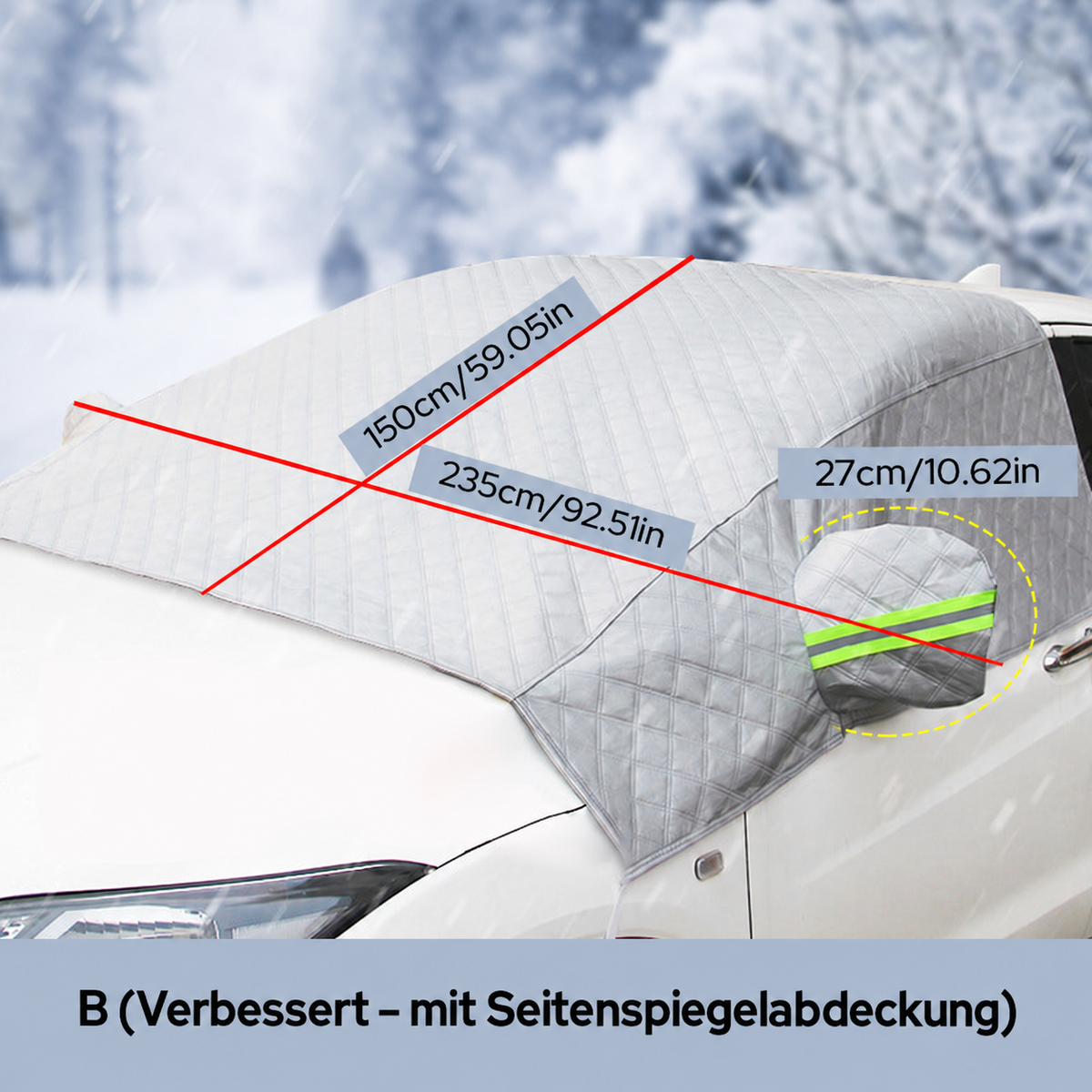 Nordspur | Vordere Windschutzscheiben-Abdeckung – Schutz für alle vier Jahreszeiten, Frostschutz & hohe Qualität – perfekt für Autos, Vans und SUVs