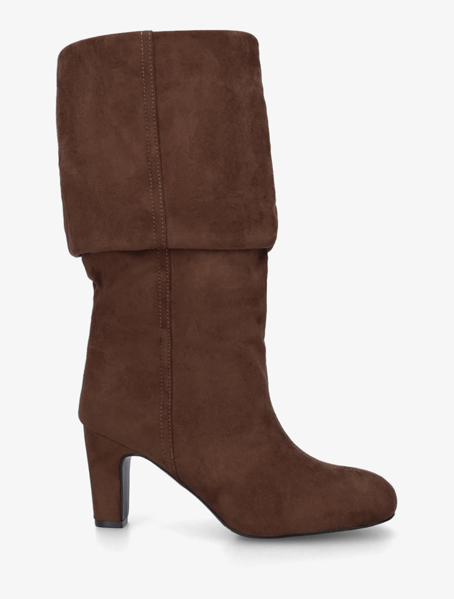 Stiefel aus Velourslederimitat mit Absatz