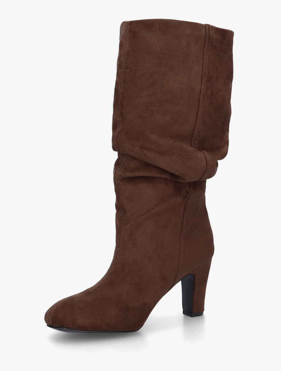 Stiefel aus Velourslederimitat mit Absatz