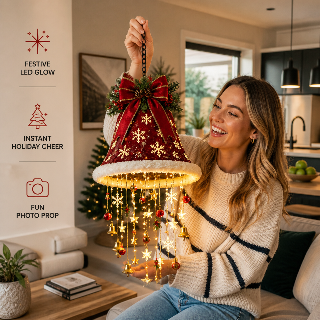 Weihnachts-Weihnachtsmannmütze Lichter mit LED-Lichterkette Dekorationen