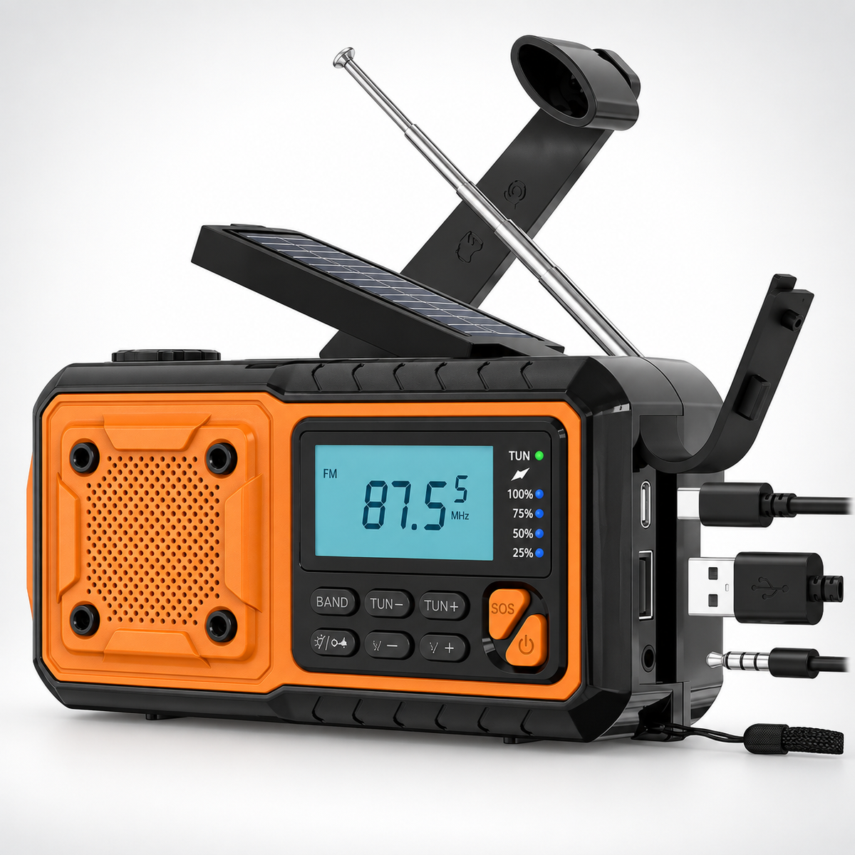 Nordspur | Solavox Tragbares Notfall-Kurbel-Radio