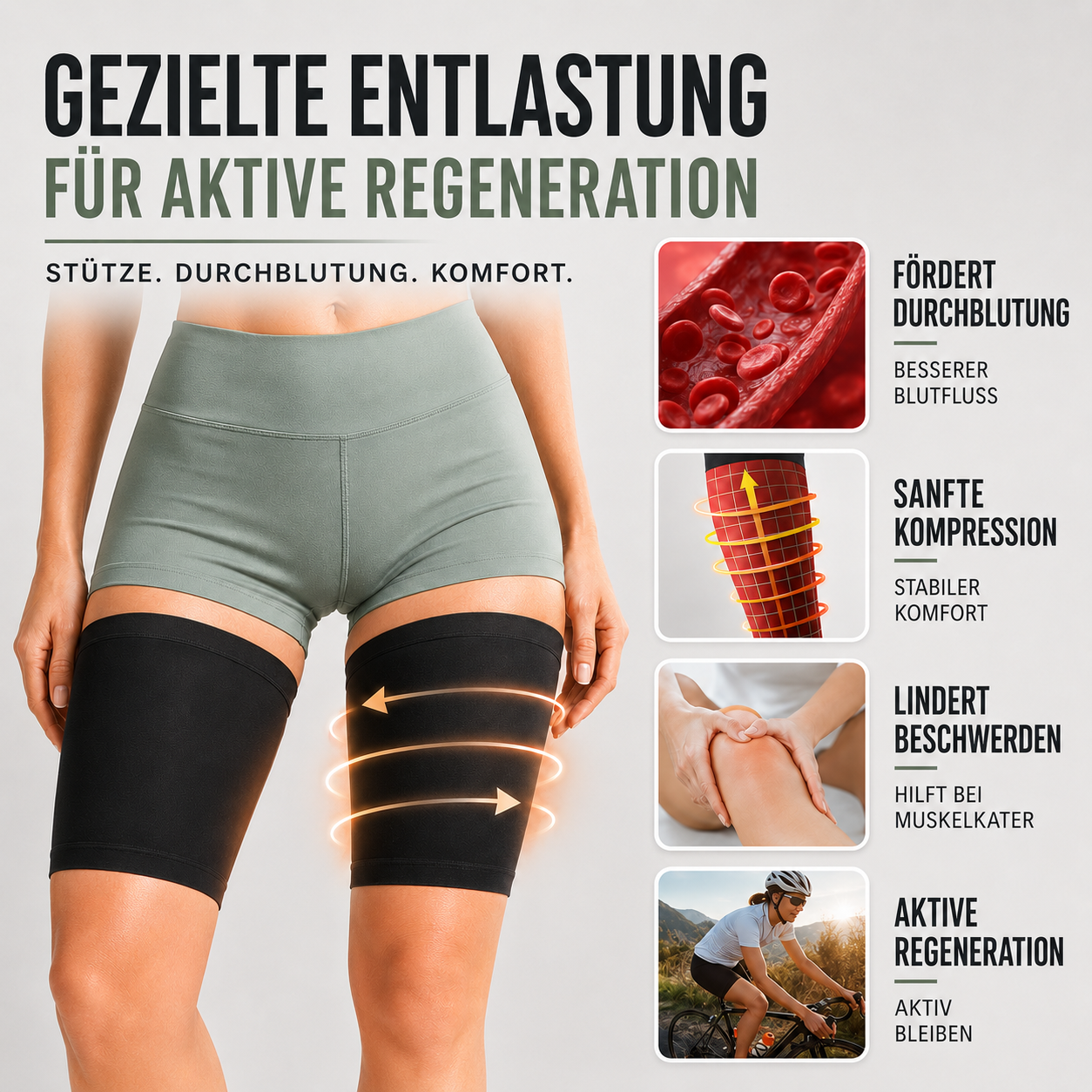 Nordspur | Thighraze Ultraflache Kompressions-Oberschenkelbinde