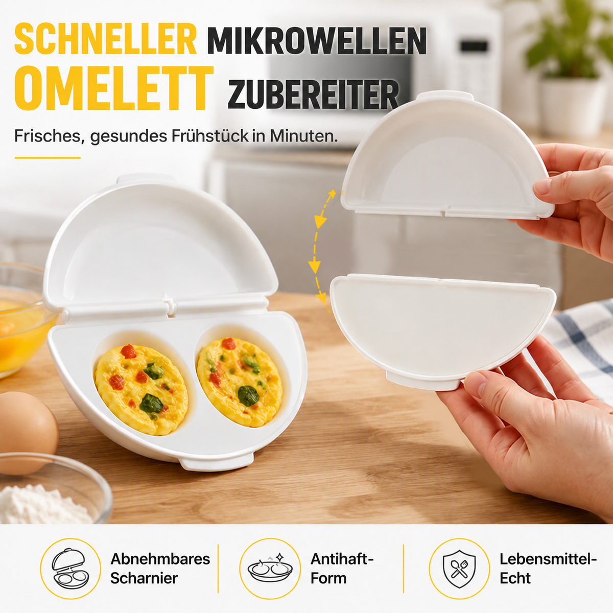 Nordspur | 2-in-1 Omelettmaschine und Eierkocher – schnelles Frühstück in wenigen Minuten
