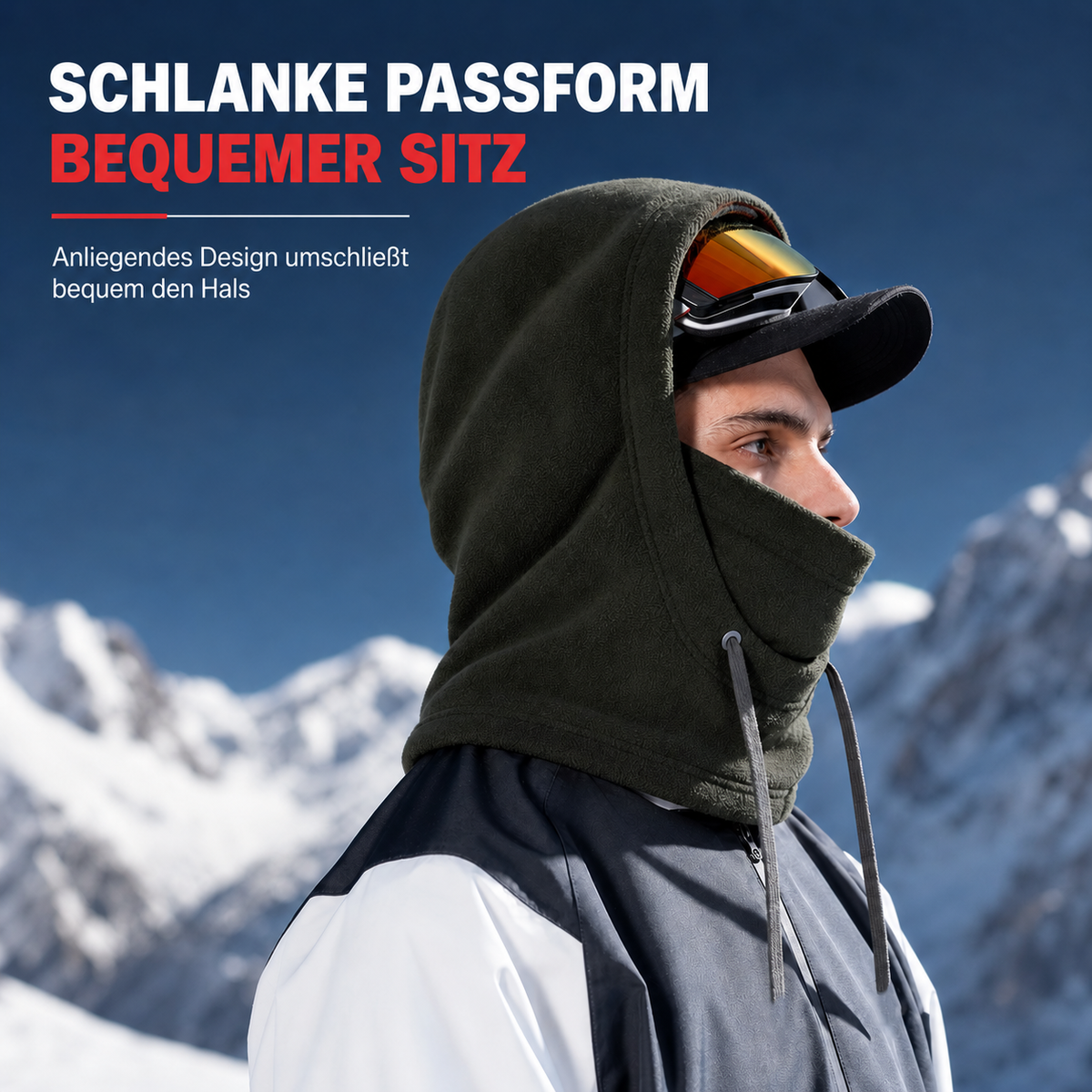Nordspur | 3-in-1 Winter-Balaklava – winddicht, wärmend & verstellbar – perfekt für Skifahren, Radfahren und alle kalten Outdoor-Aktivitäten