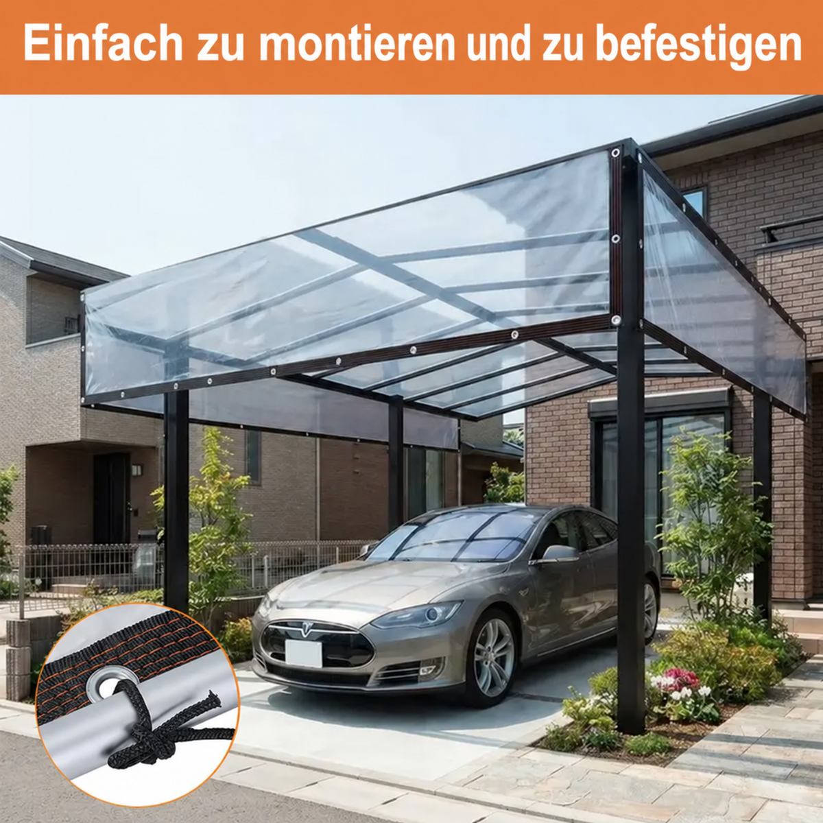 Nordspur | 7x10FT Heavy Duty wasserdichte PE Plane - regendichte Plane mit Metallösen, verstärkten Kanten und Befestigungen für Balkon, Gewächshaus, Pflanzenschutz und Außenlagerung