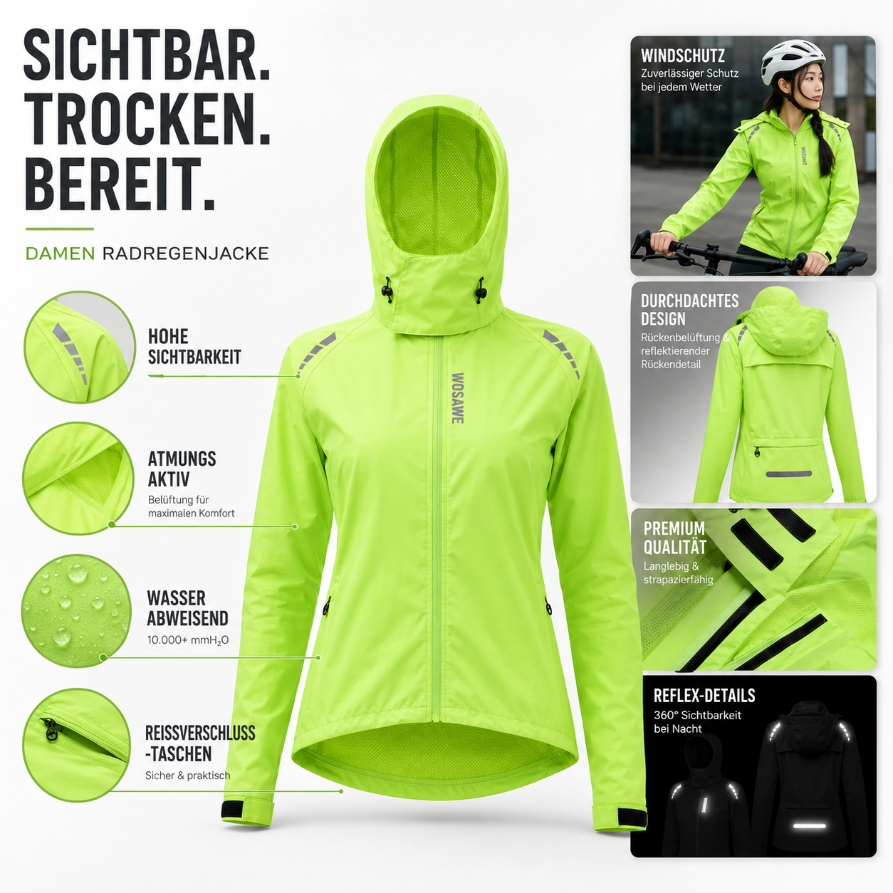 Nordspur | Aerava Fahrradjacke mit hoher Sichtbarkeit