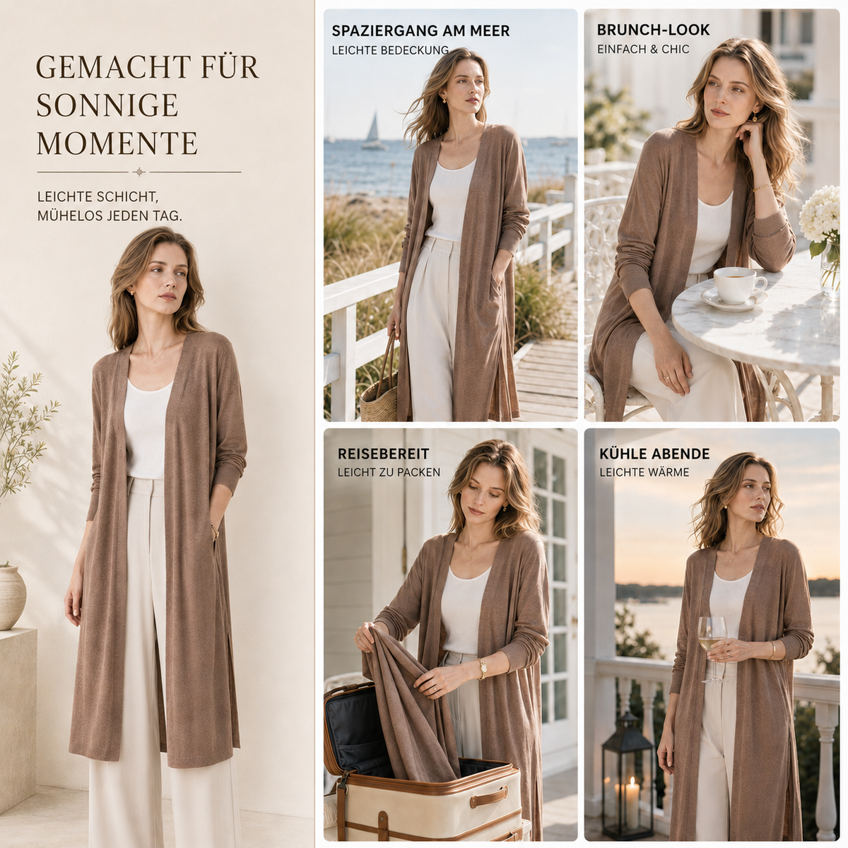 Nordspur | Aerisell Longline Offene Strickjacke