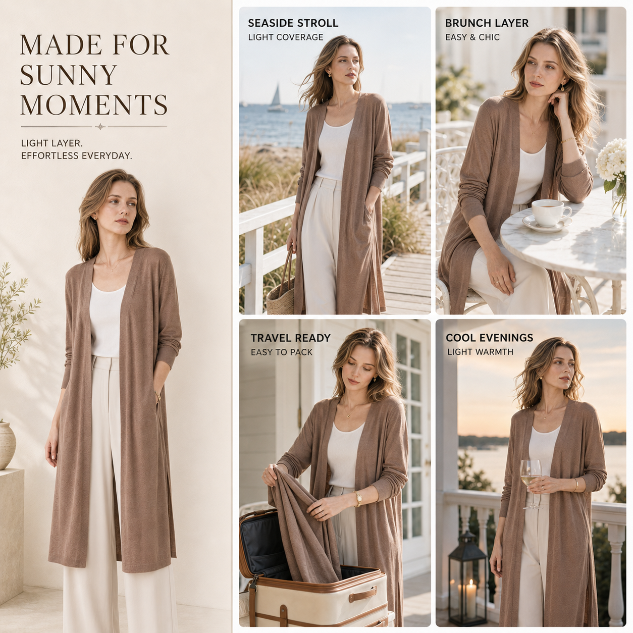 Nordspur | Aerisell Longline Offene Strickjacke