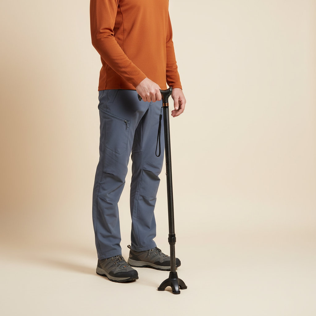 Teleskop-Gehstock rutschfest leicht ergonomischer Griff verstellbar