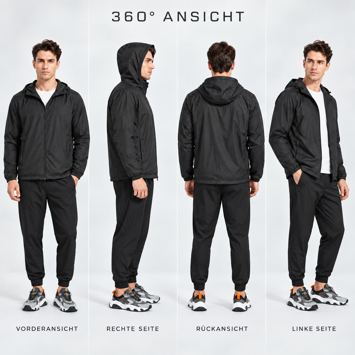 Nordspur | AeroShield Leichte Kapuzen-Herren-Windjacke
