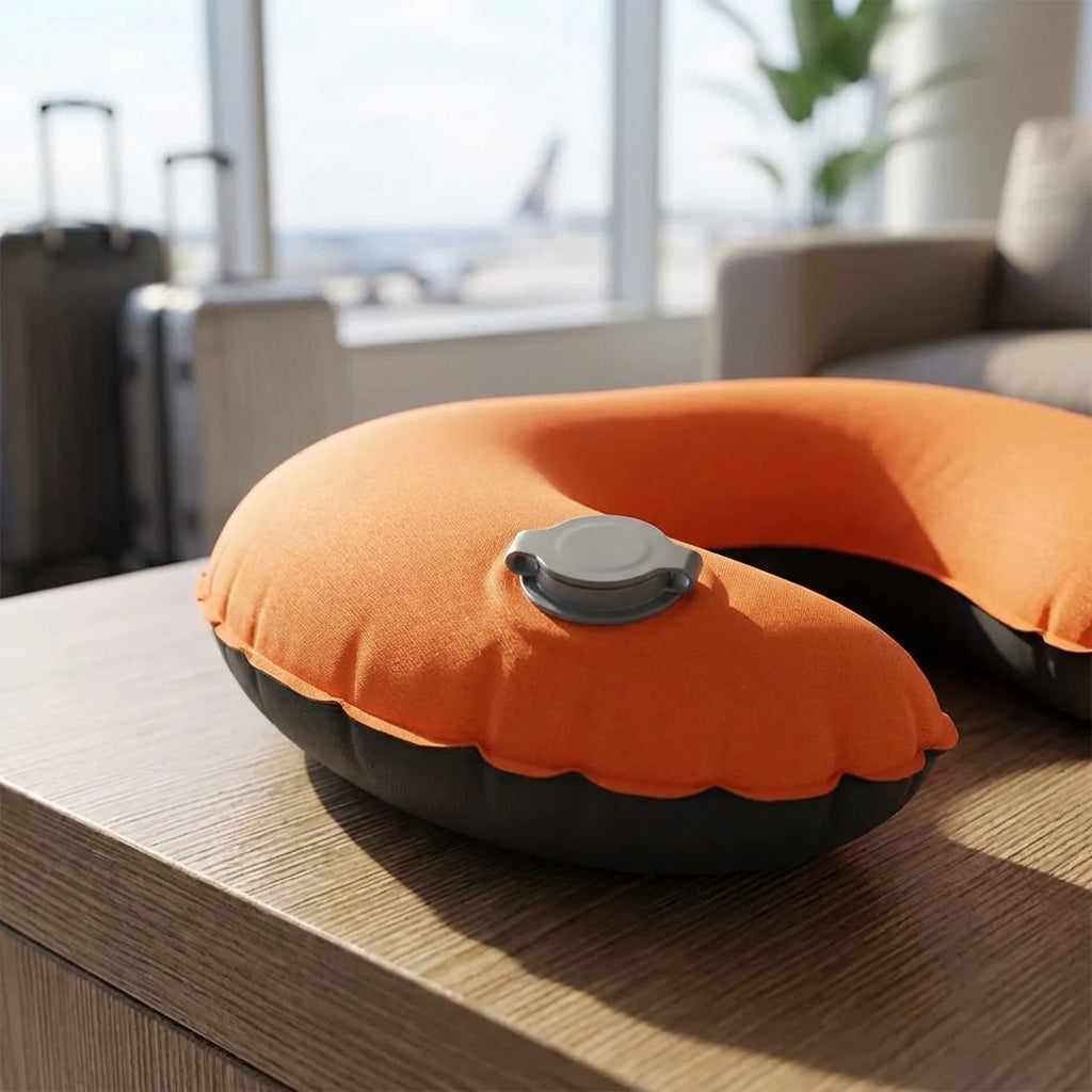 Aufblasbares Reise-Nackenkissen mit faltbarem Design ergonomisch