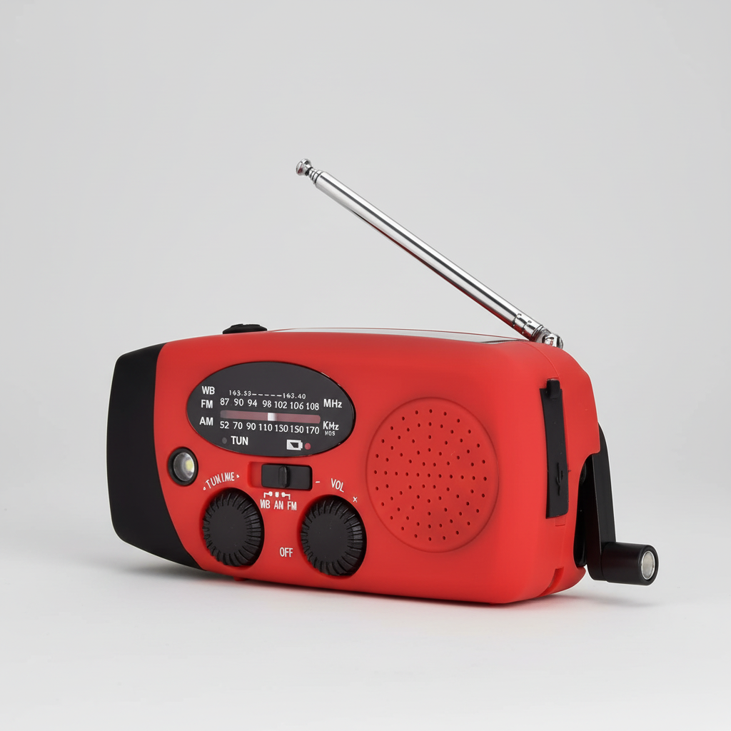 Notfallradio mit Handkurbel Solarpanel LED Taschenlampe SOS