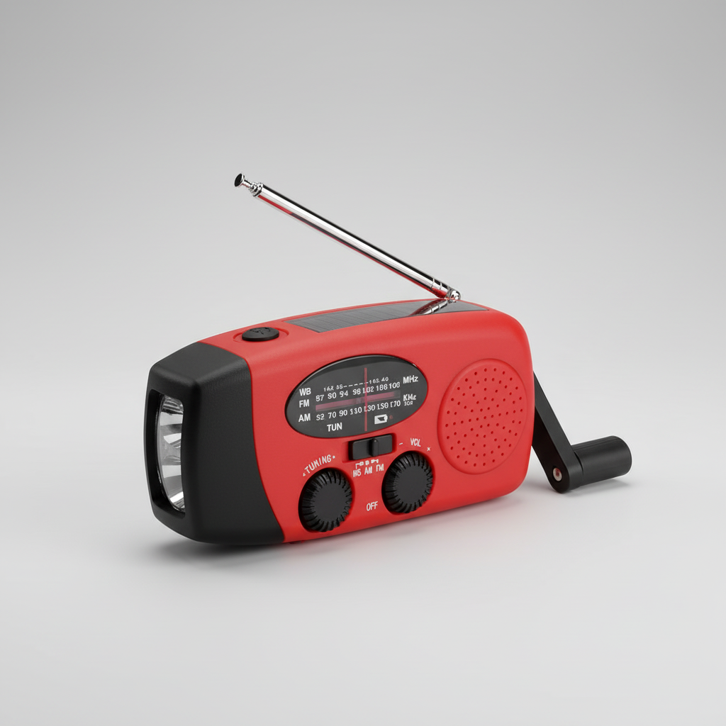 Notfallradio mit Handkurbel Solarpanel LED Taschenlampe SOS