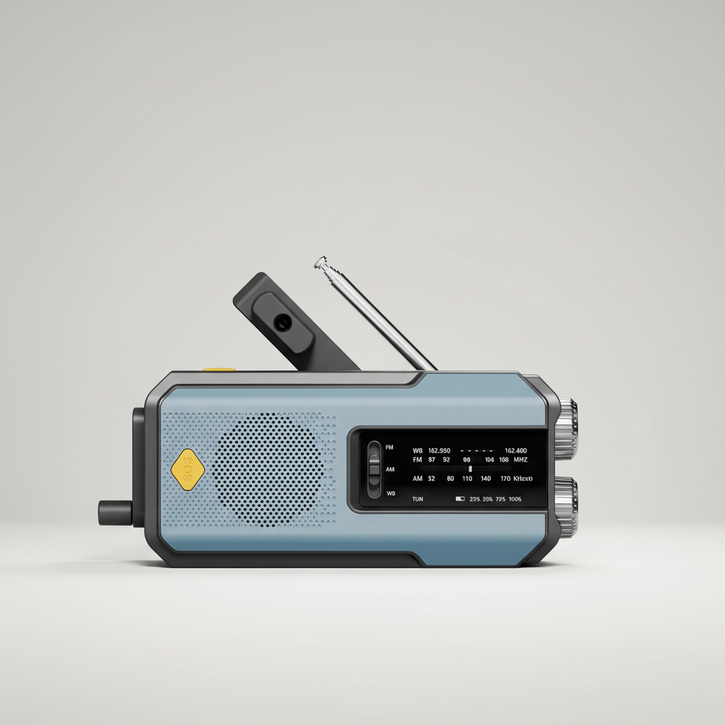 Notfallradio mit Solarladung Handkurbel und LED-Taschenlampe