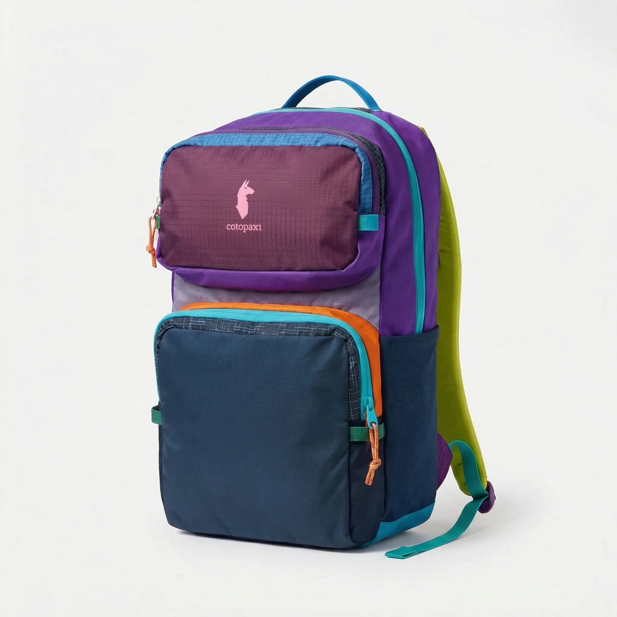 Farbblock-Rucksack leicht gepolsterte Träger mehrere Taschen
