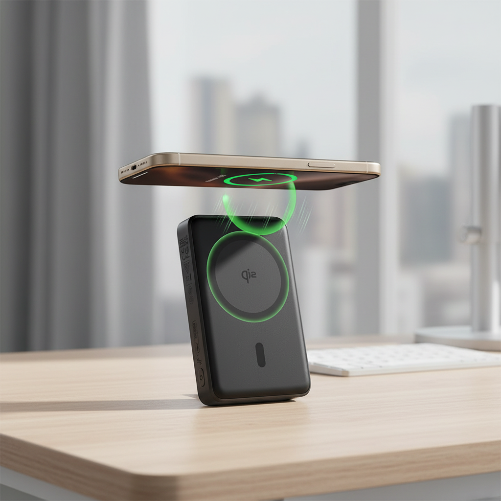 Magnetische Powerbank 10000 mAh mit 45W Schnellladen und klappbarem Ständer