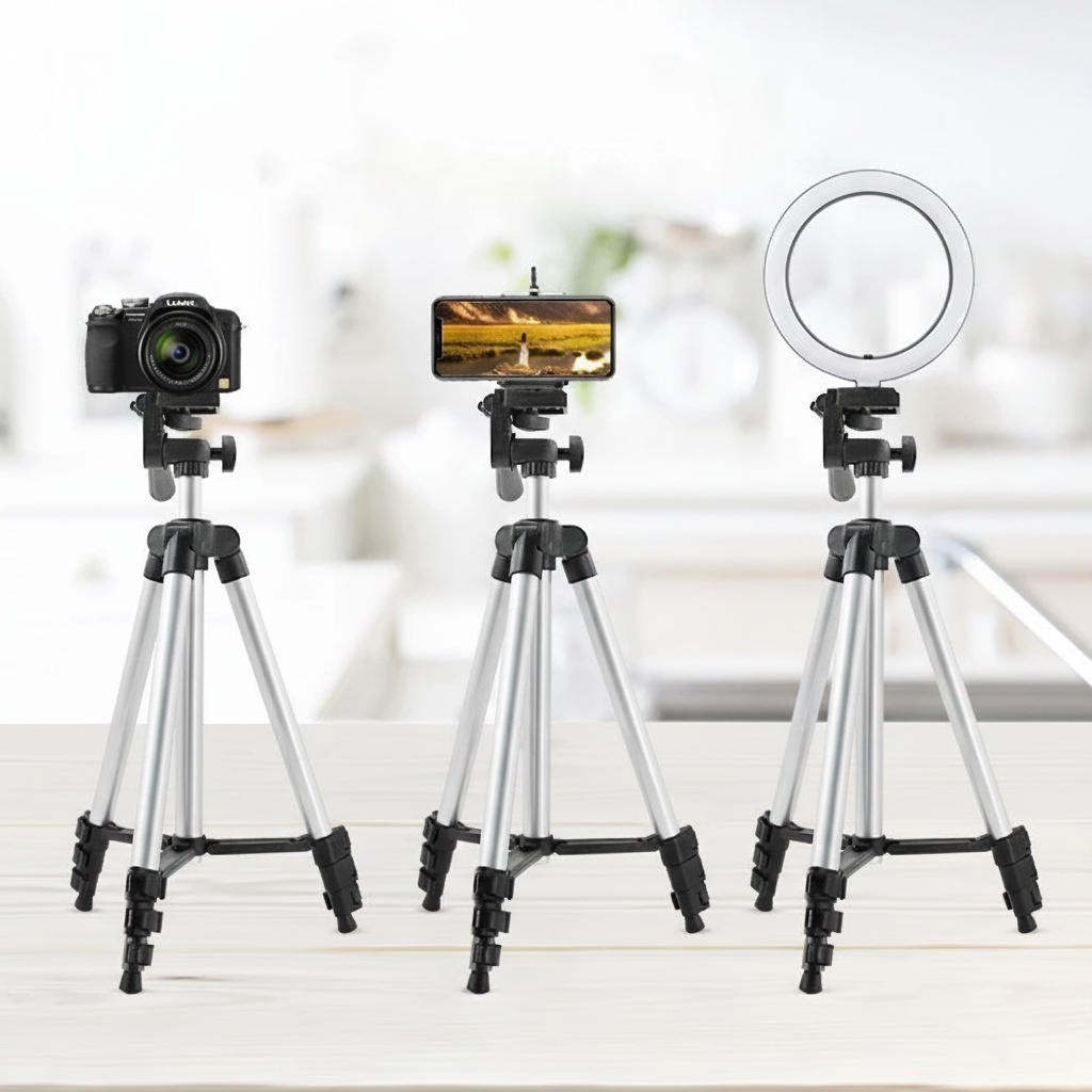 Aluminium Kamera-Stativ mit Bluetooth-Fernbedienung für Video und Fotografie
