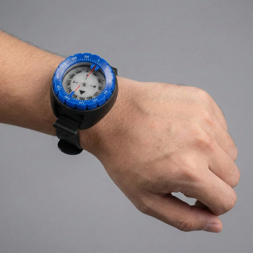 Armband-Tauchkompass mit leuchtender Skala und drehbarer Lünette