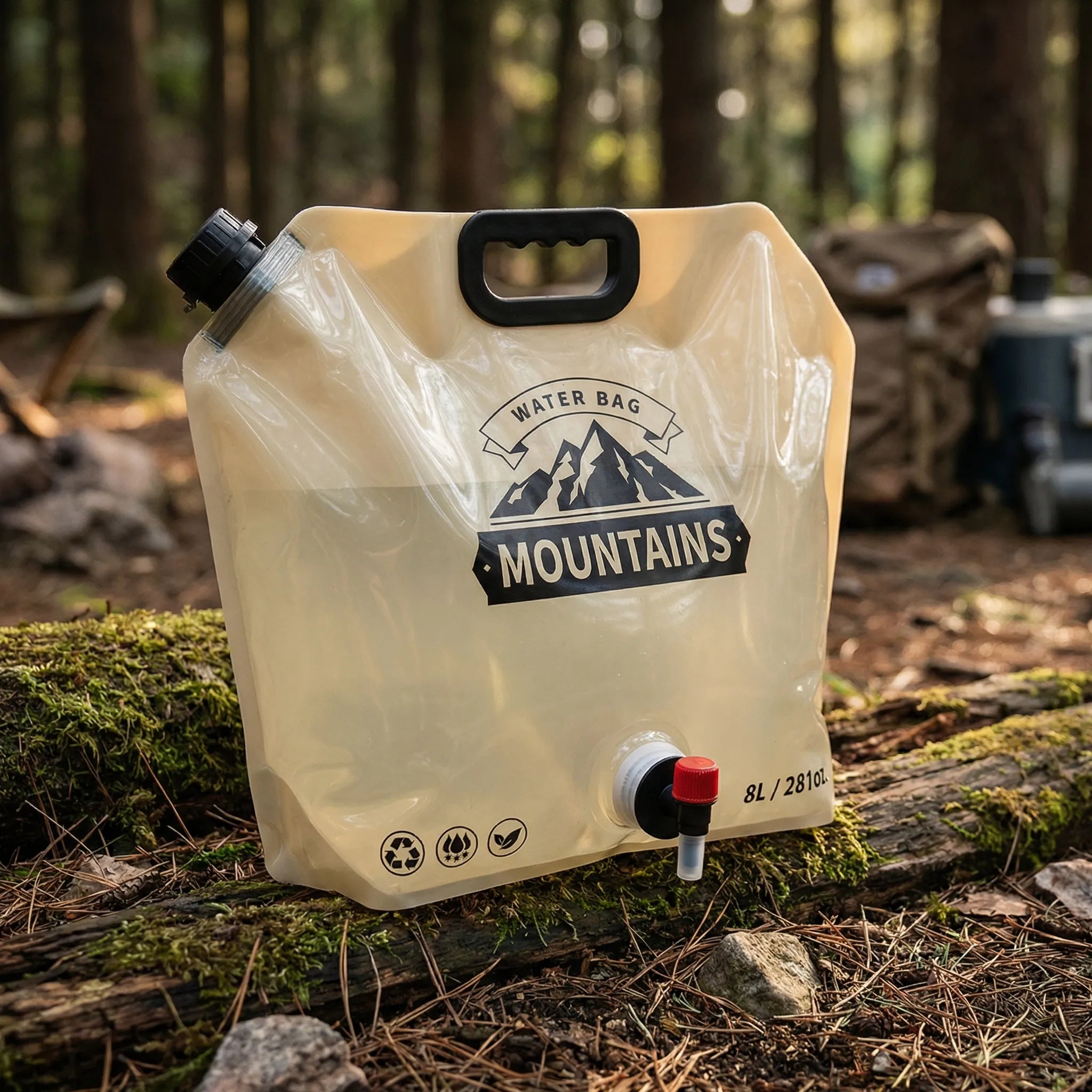 Faltbarer Wasserbehälter 8 Liter mit Auslaufhahn für Camping