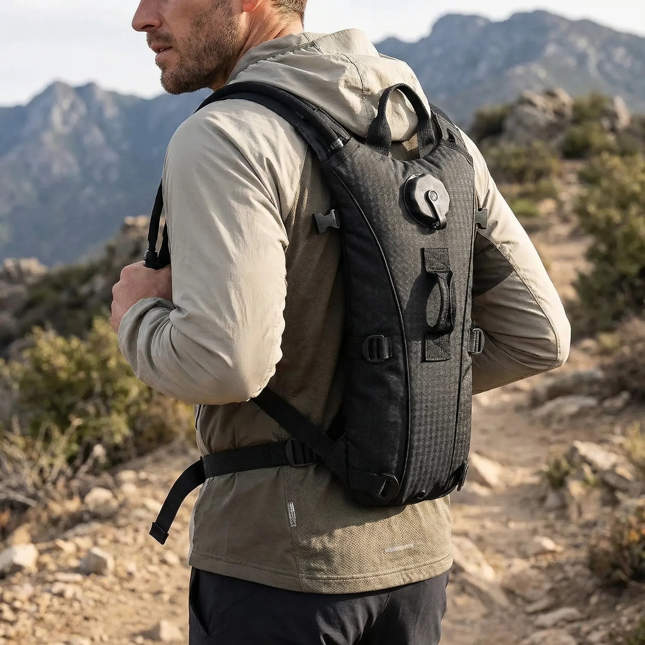 Hydrations-Rucksack mit 3-Liter-Trinkblase, wasserfest, Trinkschlauch