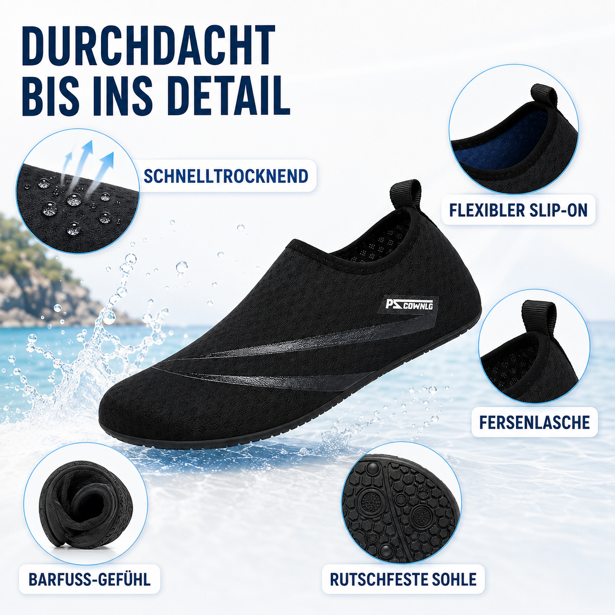 Nordspur | Aquavex Slip-On Barfuß-Wasserschuh