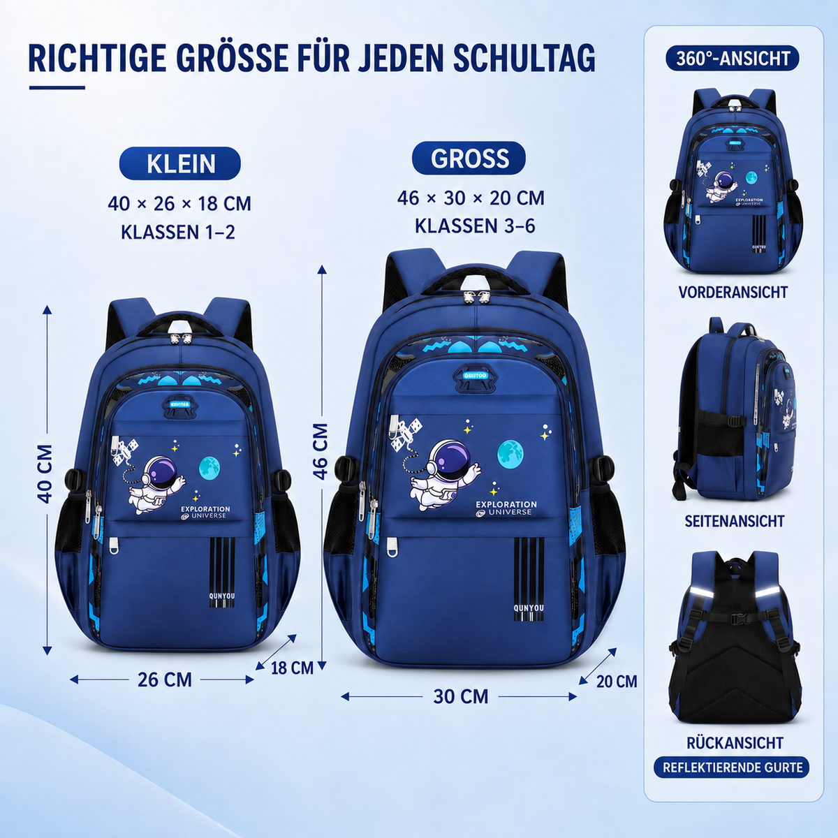 Nordspur | AstroVibe Wasserdichter Polyester-Schulrucksack
