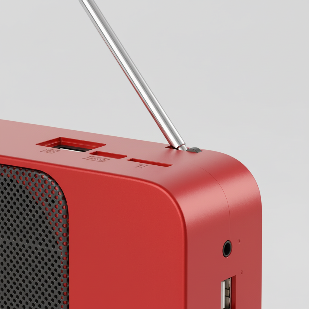 Tragbarer Akku-Radioempfänger mit Bluetooth-Lautsprecher und Taschenlampe